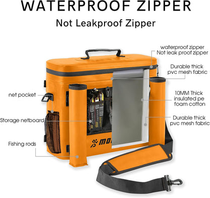 Waterproof Kayak Seat Back Cooler - Portable Ice Chest and Cooler Bag for Kayaking, Camping, and Beach Use