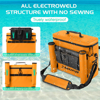 Waterproof Kayak Seat Back Cooler - Portable Ice Chest and Cooler Bag for Kayaking, Camping, and Beach Use
